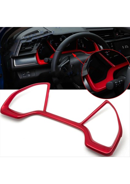 Honda Civic Için 2016-2019 10 Abs Kırmızı Iç Gösterge Tablosu Frame Panel Kapak Trims (Yurt Dışından) fiyatları