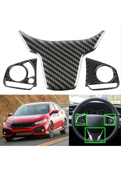 Araç Direksiyon Simidi Kapağı Trims Aksesuarlar Karbon Fiber Honda Civic 10TH 2016 2017 2018 2019 2020 2021 (Yurt Dışından) fiyatları