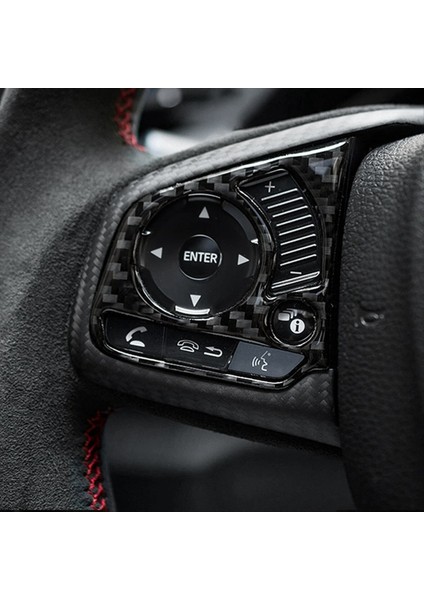 Araç Direksiyon Simidi Kapağı Trims Aksesuarlar Karbon Fiber Honda Civic 10TH 2016 2017 2018 2019 2020 2021 (Yurt Dışından) modelleri