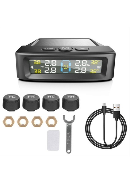 Sıcaklık Uyarısı Yakıt Tasarruf Basınç Izleme Sistemi Güneş Tpms 4 Harici Sensörler Araç Lastik Basınç Monitörü B (Yurt Dışından) fiyatları