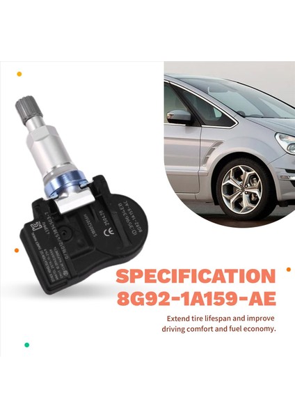 4pcs Tpms Lastik Basınç Monitör Sensörü 433MHZ Ford S-Max Mondeo 8G92-1A159-AC 8G92-1A159-AB 8G92-1A189-KB (Yurt Dışından) modelleri