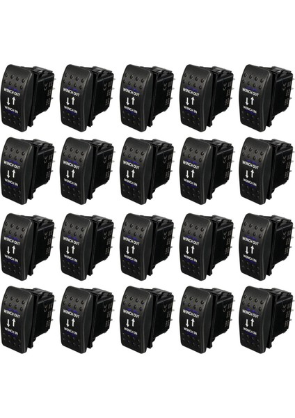 20X 12V 20A Vinç Vinç Out Out Out-Off Rocker Switch 7 Pin LED Mavi (Yurt Dışından)