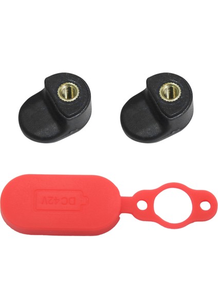 6 Pcs Elektrikli Scooter Aksesuarları 4 Pc Şarj Port Toz Fiş Kauçuk Kılıfı ve 2 Pcs Arka Çamurluk Çamurluk Kuvvet Kancası (Yurt Dışından)