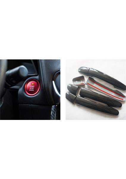 2 Adet Anahtarsız Motor Itme Başlangıç Düğmesi ve 8 Adet Karbon Fiber Tarzı Kapı Kolu Kapak Döşeme (Yurt Dışından) fiyatları