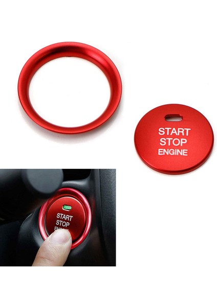 2 Adet Anahtarsız Motor Itme Başlangıç Düğmesi ve 8 Adet Karbon Fiber Tarzı Kapı Kolu Kapak Döşeme (Yurt Dışından) modelleri