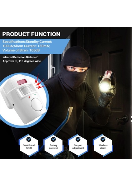 Kızılötesi Hareket Sensörü Alarmı - Ev/garajlar/dükkanlar Için Uygun 2 Uzaktan Kumandalı Hırsız Alarmı (Yurt Dışından) indirimleri