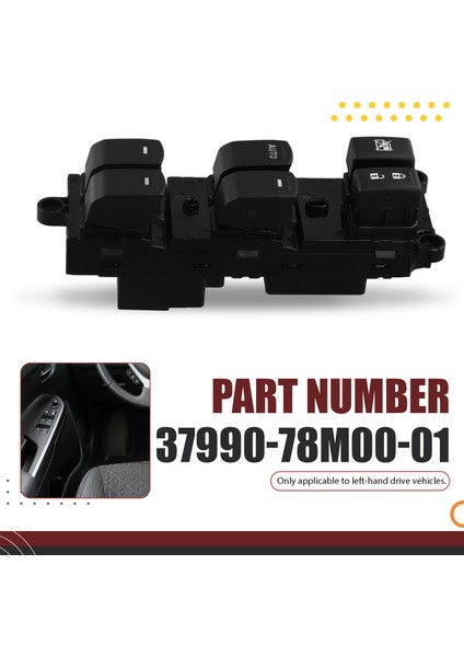 Sol Ön Sürücü Elektrikli Güç Penceresi Anahtarı Cam Kaldırıcı Düğmesi 37990-78M00-01 Suzuki Vitara S-Cross 2015- (Yurt Dışından) indirimleri