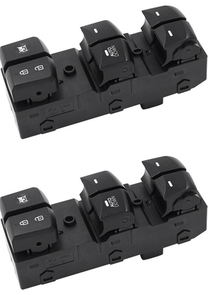 Hyundai Elantra Için 2x 2012 2012 2013 2014 2015 Power Master Pencere Kaldırma Kontrol Anahtarı Lhd 93570-3X000 Siyah (Yurt Dışından)