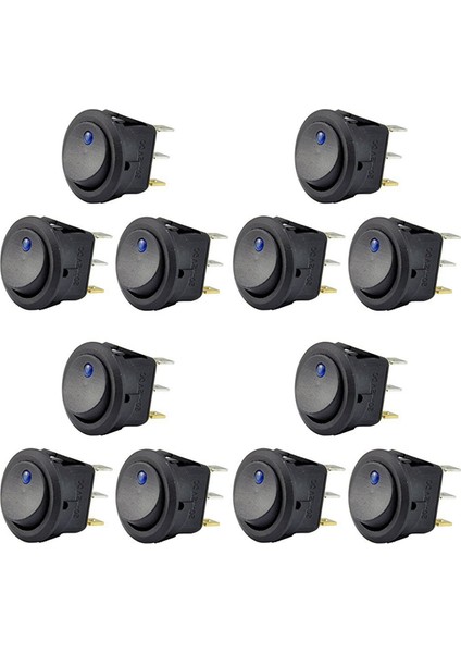 12PC 12V 20A Rocker Toggle LED Switch Blue Light Spst Açık Kontrol Teknolar Için Araçları Araçları Araçlar (Yurt Dışından)