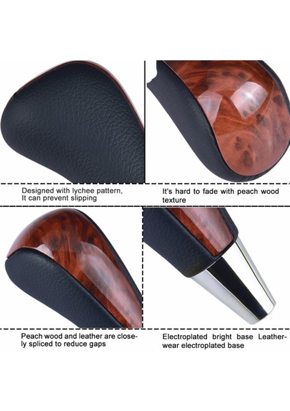 Toyota Corolla Camry/harrier Fortuner Için 2x Ahşap Tahıllı Araç Dişli Vardiyası Düğmesi Crown Land Cruiser Lever Shifter Stick Gri (Yurt Dışından) indirimleri