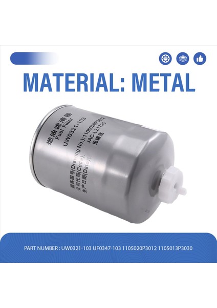 UW0321-103 Araç Yakıt Filtresi Dizel Filtre Parçaları Jac Shuailing T6 Dizel 1105020P3012 UF0347-103 1105013P3030 (Yurt Dışından) fırsatları