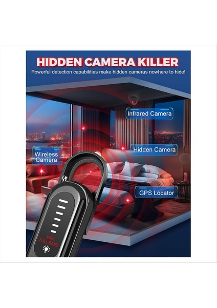Dedektörleri 4 Modlu Portatif Kablosuz Böcek Anti-Casus Dedektörleri 6 Seviyeli Seviyelerde Hassasiyet Otel Araba Seyahati (Yurt Dışından) fiyatları