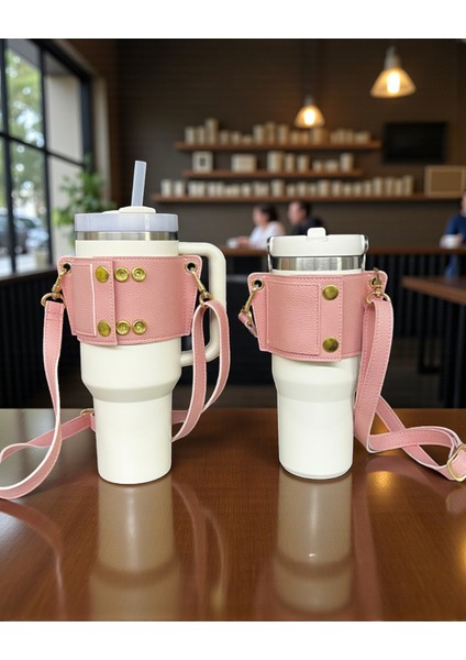 Termos Taşıma Çantası Askısı Omuz Askılı 1.18 Lt ve 0.89 Lt ile Uyumlu Vegan Deri Ayarlanabilir