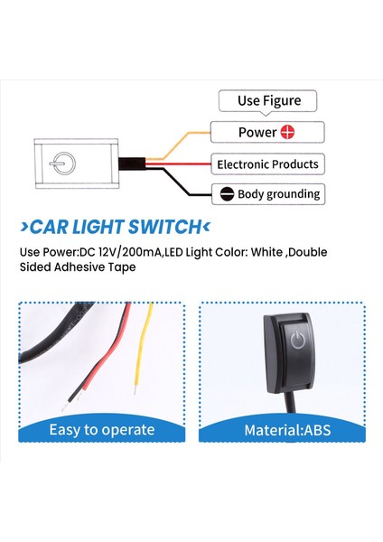 Jtron Araba Düğmesi Anahtarı Dıy Anahtar Macun Türü Kapalı/açık Araba Okuma Lambası/dönüş Işıkları Küçük Işık Dc 12V/200MA (Yurt Dışından) fırsatları