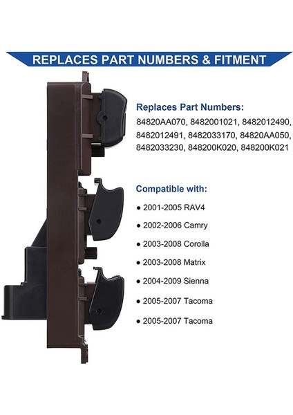 Toyota Camry 2002-2006 Corolla/matrix 2003-2008 84820AA070 901-705 Için Ana Kapı Kilidi Pencere Anahtarı Kontrol Düğmesi (Yurt Dışından) fırsatları