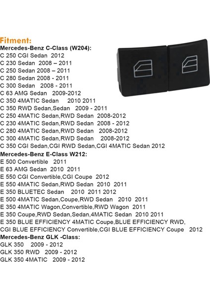 Mercedes Için 3x Pencere Anahtarı Düğmesi Kapakları Benz W204 C E Glk Sınıfı Ön Sol+Sağ Pencere Anahtarı Onarım Düğmesi Kapakları (Yurt Dışından) fiyatları