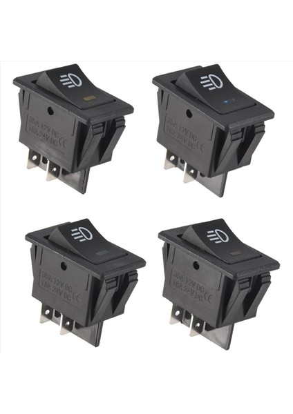 4x 12V 35A Araba Kamyon Teknesi Sis Lambası Rocker Anahtar LED Işık Gösterge Tahtası 4pin Siyah (Yurt Dışından) modelleri