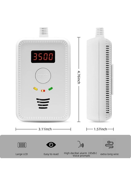 Gaz Dedektörü Doğal Gaz Dedektörü ve Mutfak Için Karbon Monoksit Dedektörü Tapma (Yurt Dışından) modelleri