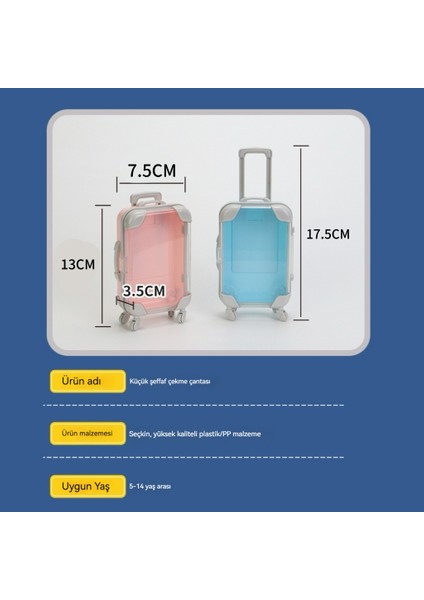 Simülasyon Mini Bavul Arabası Şeffaf Küçük Makyaj Kirpik Kutusu Depolama Kutusu Küçük Bagaj (Yurt Dışından) fiyatları