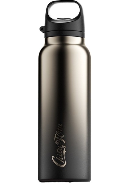 Basit Tarz Açık Hava Sporları Su Bardağı Tek Tuşla Hızlı Açılış Kolu Bardağı Paslanmaz Çelik Seramik Astar Araba Soğuk Termos Bardağı 600ML (Yurt Dışından)