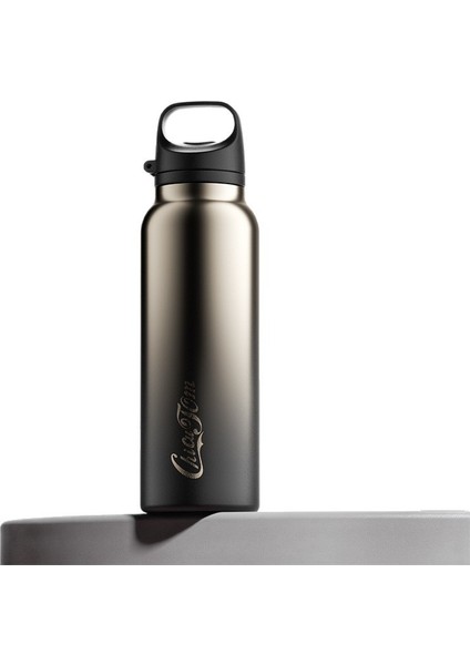 Basit Tarz Açık Hava Sporları Su Bardağı Tek Tuşla Hızlı Açılış Kolu Bardağı Paslanmaz Çelik Seramik Astar Araba Soğuk Termos Bardağı 600ML (Yurt Dışından) fiyatları