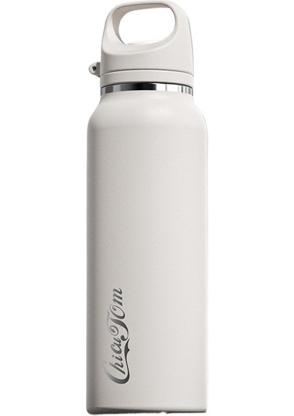 Basit Tarz Açık Hava Sporları Su Bardağı Tek Tuşla Hızlı Açılış Kolu Bardağı Paslanmaz Çelik Seramik Astar Araba Soğuk Termos Bardağı 600ML (Yurt Dışından)