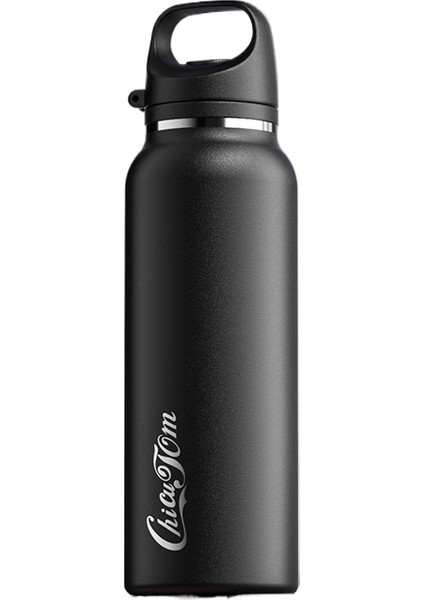 Basit Tarz Açık Hava Sporları Su Bardağı Tek Tuşla Hızlı Açılış Kolu Bardağı Paslanmaz Çelik Seramik Astar Araba Soğuk Termos Bardağı 600ML (Yurt Dışından)