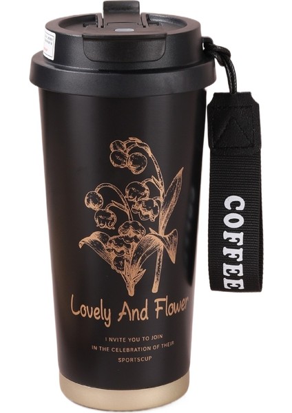 Valley Zambası Kahve Fincanı Seramik Astar 316 Paslanmaz Çelik Termos Fincan Araba Eşlik Eden Su Fincanı Iş Hediyesi Fincan Ağzı 8cm (Yurt Dışından)