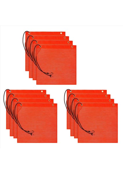 12PC 18X18 Inç Mesh Güvenlik Bayrağı Turuncu Uyarı Bayrağı Bungee Güvenlik Bayrağı Iyi Görünürlük Hava Durum Tabanlı Bayrak (Yurt Dışından)