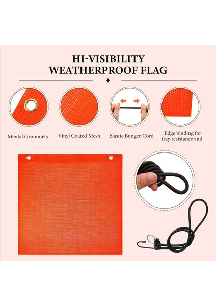 12PC 18X18 Inç Mesh Güvenlik Bayrağı Turuncu Uyarı Bayrağı Bungee Güvenlik Bayrağı Iyi Görünürlük Hava Durum Tabanlı Bayrak (Yurt Dışından) indirimleri