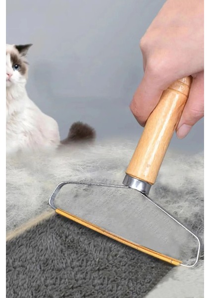 Ahşap Saplı Metal Kazak - Elbise - Halı Tüyü Temizleme Çift Taraflı Tüy Tiftik Toparlayıcı modelleri