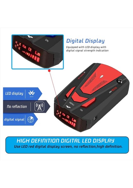 Arabalar Için Radar Dedektörü Otomatik 360 Derece Şehir/karayolu Modu Sesli Arabalar Için Sürüş Yardımları B B Için (Yurt Dışından) fiyatları