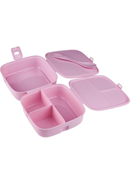 4 Bölmeli Çatallı Beslenme Kabı - Diyet Kabı Karışık Renklerdedir fiyatları