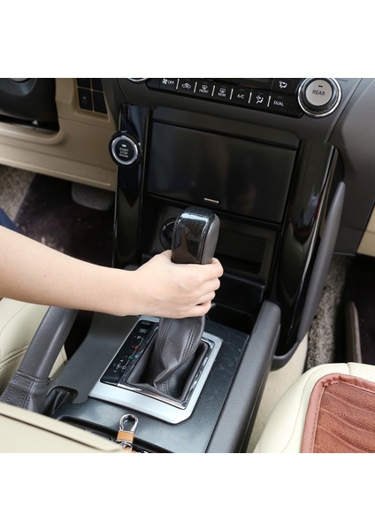 Toyota Land Cruiser Için Prado FJ150 150 2010-2017 Siyah Ahşap Tahıl Abs Dişli Vites Düğmesi Kapak Trim (Yurt Dışından) indirimleri