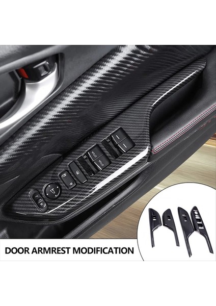 Karbon Fiber Iç Kapı Koltuğu Cam Düğmesi Honda Civic Için Dekoratif Çıkartmalar 10 2017 18 2019 2020 (Yurt Dışından) modelleri