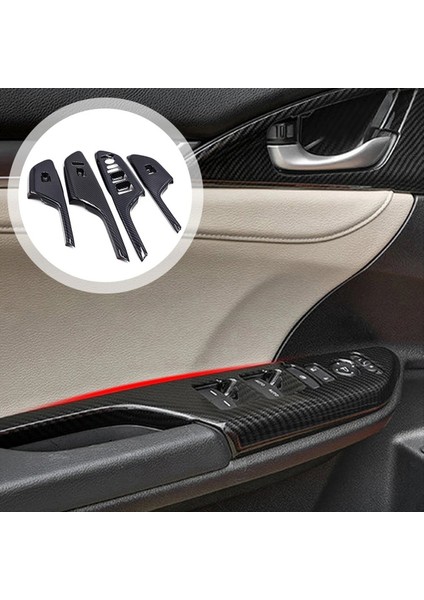 Karbon Fiber Iç Kapı Koltuğu Cam Düğmesi Honda Civic Için Dekoratif Çıkartmalar 10 2017 18 2019 2020 (Yurt Dışından) fırsatları