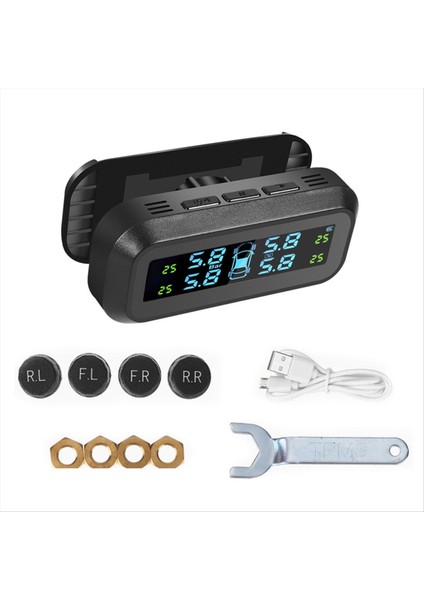 Rv/römork Lastik Basınç Izleme Sistemi 4 Harici Sensörlü Rv Tpms (Yurt Dışından)