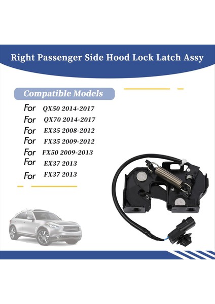 Hood Lock Mandal Assy 65601-1BA0C 65601-1BA0A Nissan Infiniti Için Q70 QX50 EX35 FX35 FX50 EX37FX37 (Yurt Dışından) fiyatları