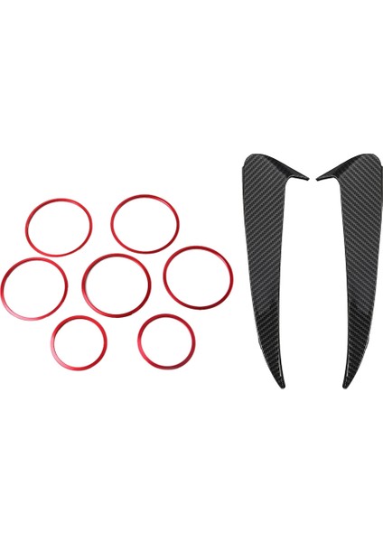 7pcs Kırmızı Dış A/c Hava Havalandırma Çıkış Halkası Kapağı Karbon Fiber Arka Tampon Spoiler Hava Havalandırma Kapağı Yan Kanard (Yurt Dışından)