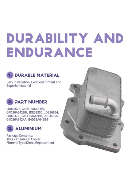 Jaguar Xe Xf F-Pace Için Land Rover Range Rover Için Motor Yağı Soğutucu LR073678 (Yurt Dışından) indirimleri