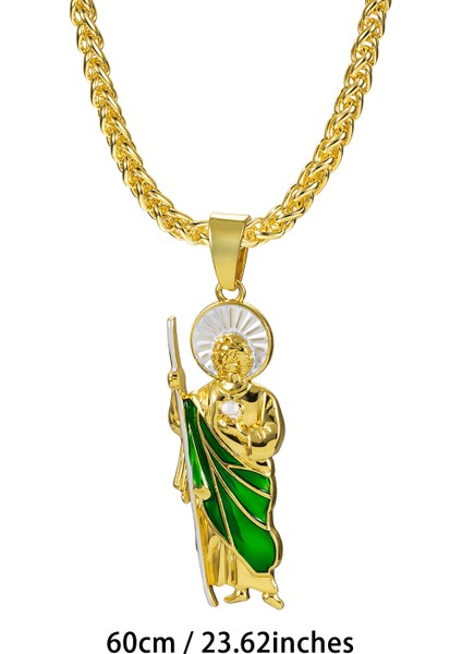 Dini Saint Jude Kolye Erkek Uzun Model Küba Z珠宝ri Miami Z珠宝ri (Yurt Dışından)