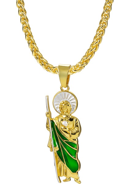 Dini Saint Jude Kolye Erkek Uzun Model Küba Z珠宝ri Miami Z珠宝ri (Yurt Dışından) fırsatları