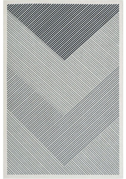 Pratico Gri Kaymaz Taban Halı Geometrik Desen Yumuşak Dijital Baskı Makinede Yıkanan Mutfak Halısı