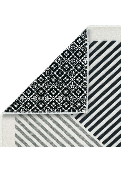 Pratico Gri Kaymaz Taban Halı Geometrik Desen Yumuşak Dijital Baskı Makinede Yıkanan Mutfak Halısı indirimleri