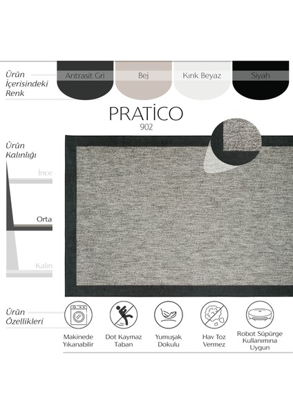 Pratico Gri Makinede Yıkanabilir Halı Sisal Görünüm Dijital Baskıyumuşak Kaymaz Taban Mutfak Halısı fiyatları