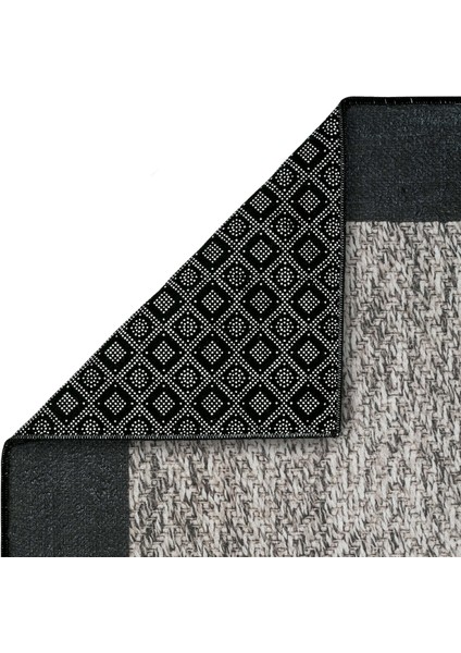 Pratico Gri Makinede Yıkanabilir Halı Sisal Görünüm Dijital Baskıyumuşak Kaymaz Taban Mutfak Halısı indirimleri