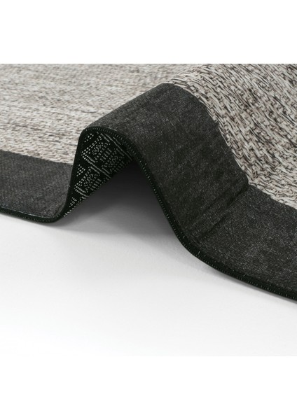 Pratico Gri Makinede Yıkanabilir Halı Sisal Görünüm Dijital Baskıyumuşak Kaymaz Taban Mutfak Halısı