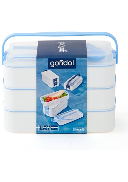 Üç Katlı Beslenme Kutusu - Asorti