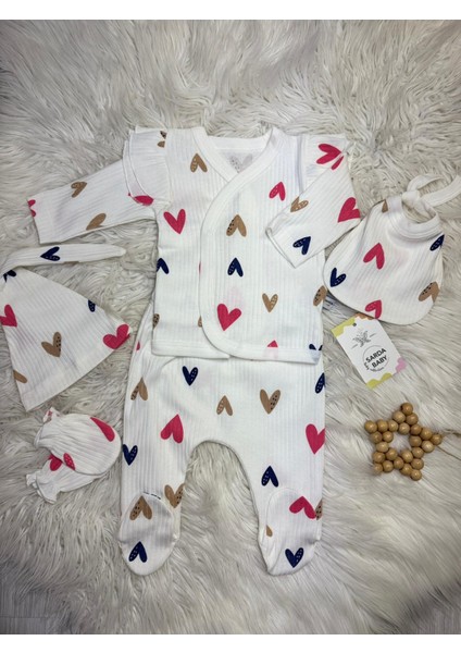 Hastane Çıkış Seti 5 Parça %100 Pamuklu