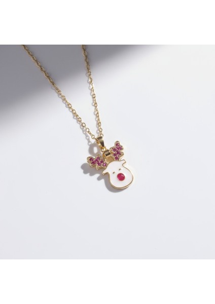 316L Paslanmaz Çelik Kadın Altın Geyik Kolye | Yusso